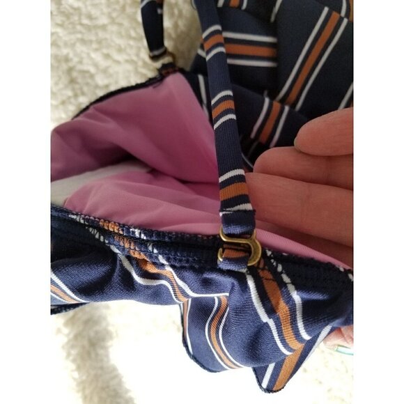 Isabella Rose Broadway One-Piece Navy Blue Multi Striped Women's Size L - Picture 14 of 15